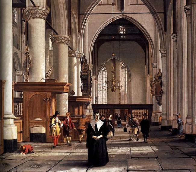 Cornelis de Man Interior of the Laurenskerk in Rotterdam oil painting image